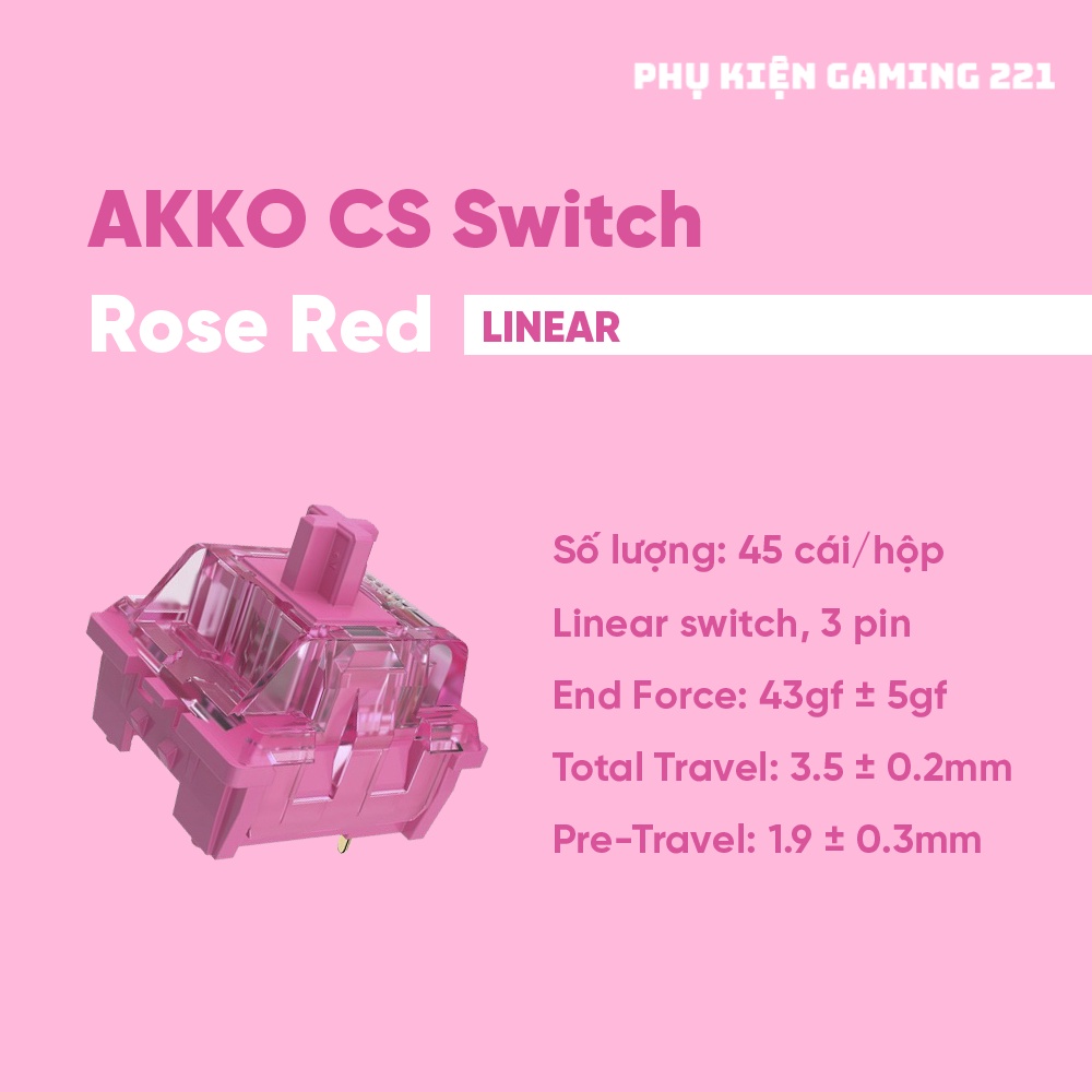 [Switch Lẻ] Tổng Hợp Switch Linear - AKKO CS TTC Switch (Wine Red/Rose Red/Demon/Princess/Silver/Sakura/) - Chính Hãng