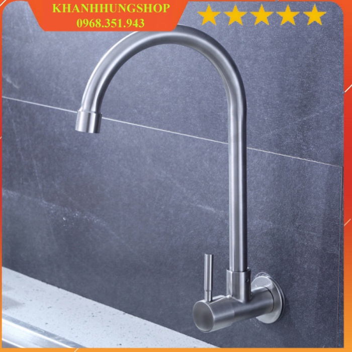 [Mã LIFEXANH03 giảm 10% đơn 500K] Vòi Rửa Bát Đơn Lạnh Gắn Tường 304