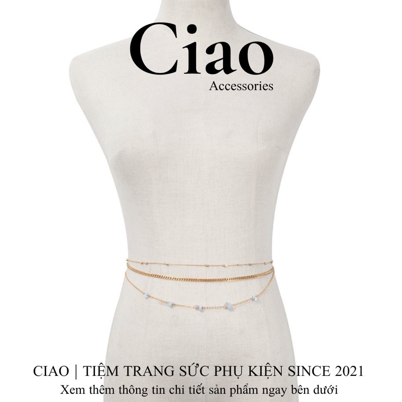 [HOẢ TỐC 1H] Vòng bụng/ Vòng eo set 3 dây thiết kế đính charm trendy mã 05 Ciao accessories