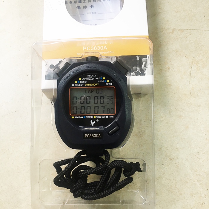 Đồng hồ bấm giây 30 LAP PC 3830A ⚡ Đồng hồ tính giây nhớ được 30 lần liên tiếp