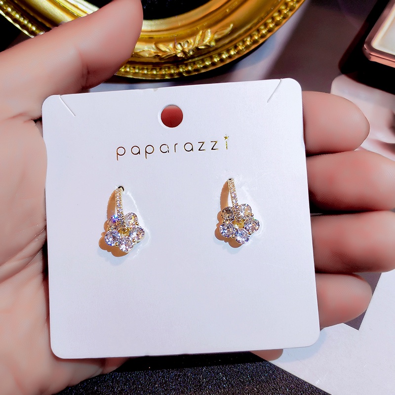Khuyên tai JIUDUOLAN mạ bạc đính đá zircon nhân tạo dễ phối đồ thời trang thanh lịch dành cho nữ