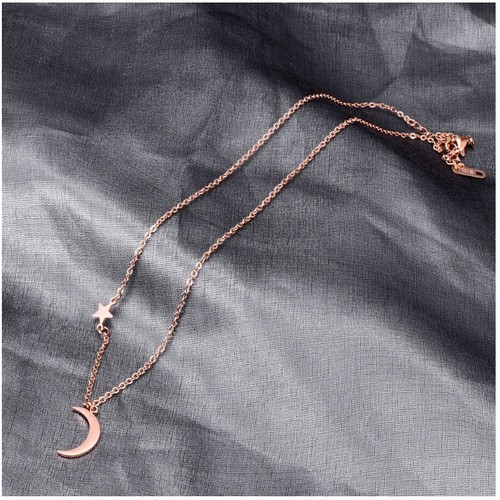 Dây Chuyền Trăng Sao Titan Ko Đen TT 3132