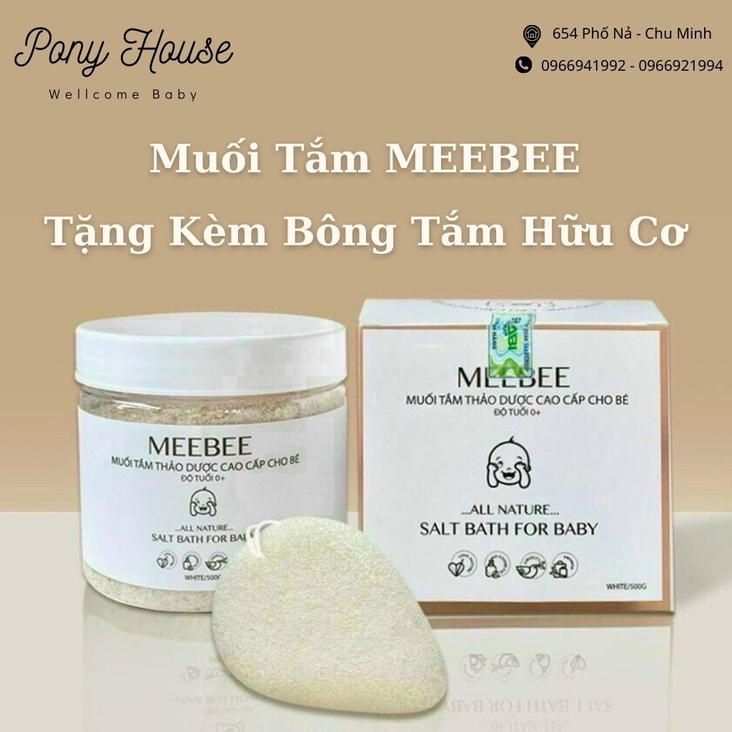 Muối Tắm Thảo Dược MEEBEE Cao Cấp An Toàn Cho Bé Từ Sơ Sinh Tặng Kèm Bông Tắm Hữu Cơ