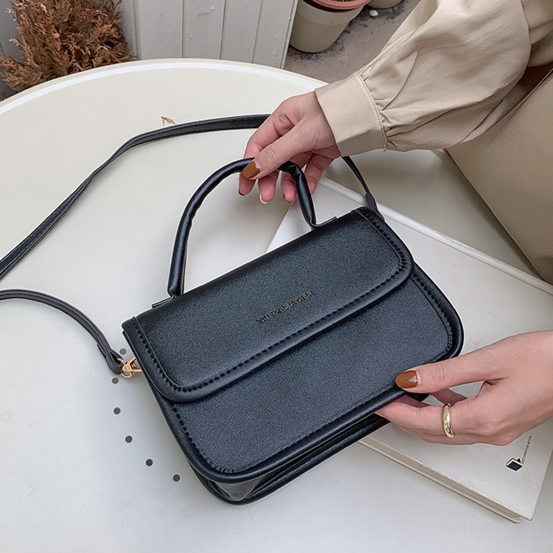 Túi Đeo Chéo Hình Vuông Nhỏ Màu Trơn Thời Trang Hàn Quốc Cho Nữ