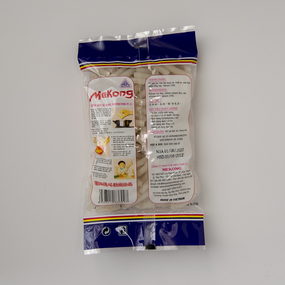 Nui ống dài Mekong - Màu trắng - Gói 400g/ Nui Mekong