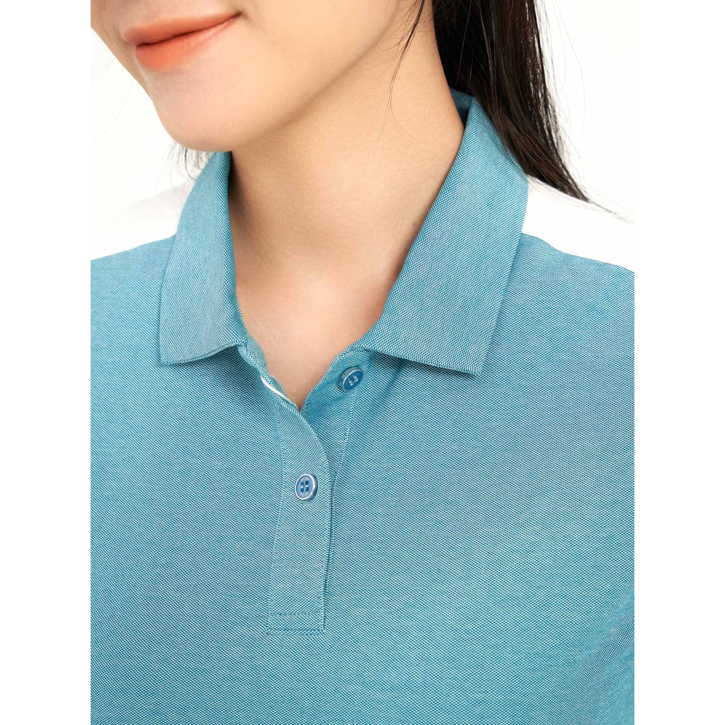 Áo polo nữ YODY mắt chim melange phối vai thoáng mát APN5396
