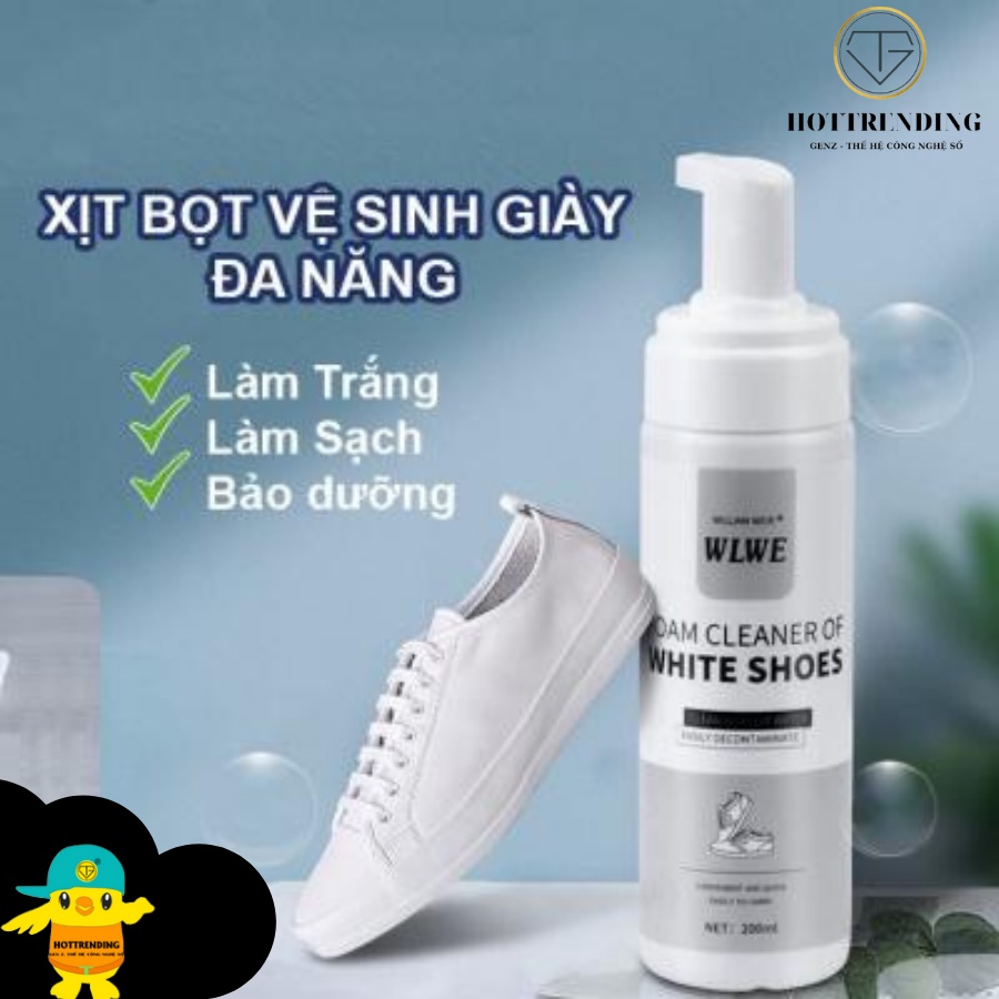 Chai xịt bọt làm sạch giày Sneaker 200ml tẩy trắng làm sạch giày cao cấp hiệu quả
