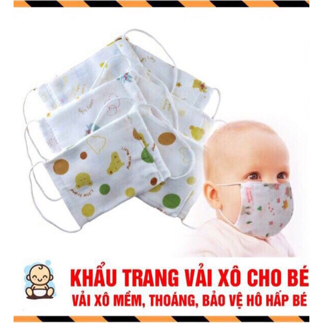 [Combo 5 chiếc] Khẩu Trang Xô 4 Lớp Xuất Nhật Cho Bé Ngăn Vi Khuẩn,Khói Bụi Độc Hại! | BigBuy360 - bigbuy360.vn