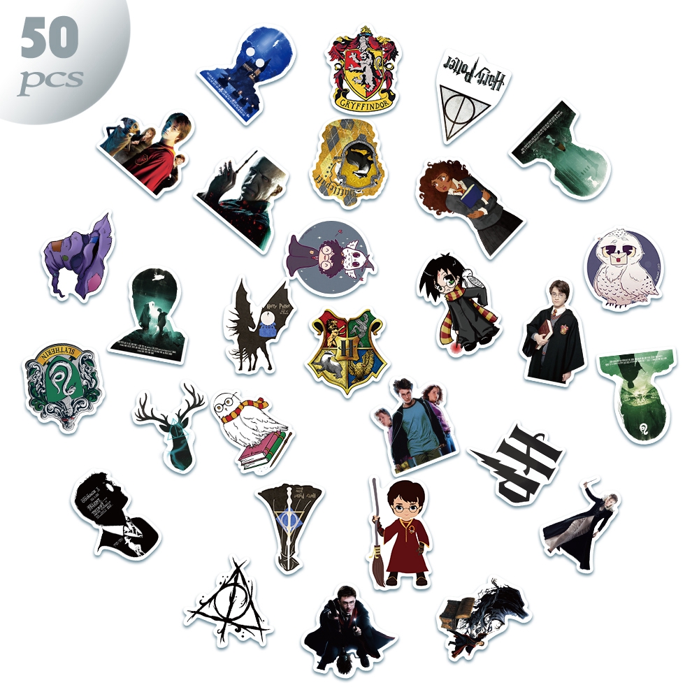 Set 50 hình dán graffiti họa tiết phim Harry Potter chống thấm nước