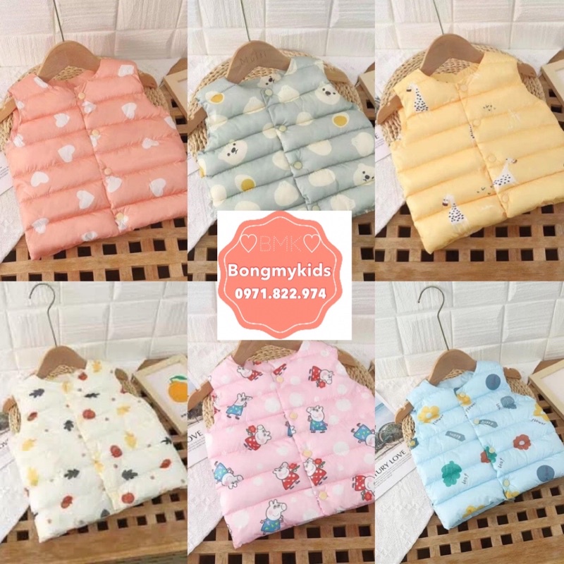 Áo Phao Gile Cho Bé. Hoạ Tiết Dễ Thương, Hàng Quảng Châu Cao Cấp (Size 8-18kg)