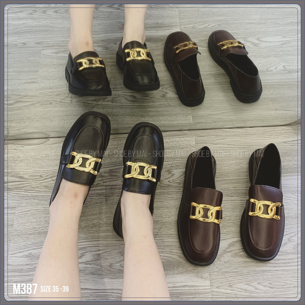 Giày lười moca nữ da mềm M387 SHOEBYMAI