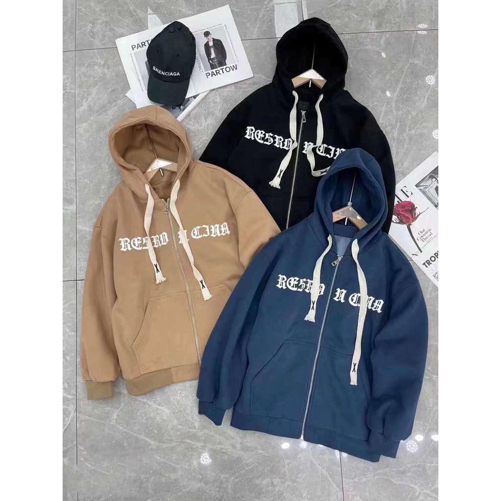 Áo Khoác Nỉ Form Rộng Có Mũ Unisex, Áo Hoodie Chất Nỉ Zip Khóa Kéo Chất Dày Dặn Cực Đẹp Chữ Trước Ngực