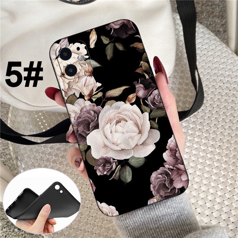 iPhone XR X Xs Max 7 8 6s 6 Plus 7+ 8+ 5 5s SE 2020 Soft Silicone Cover Phone Case Casing MD114 Floral flower