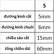 Mũi phay 5mm, 4 me cắt, chất liệu thép gió