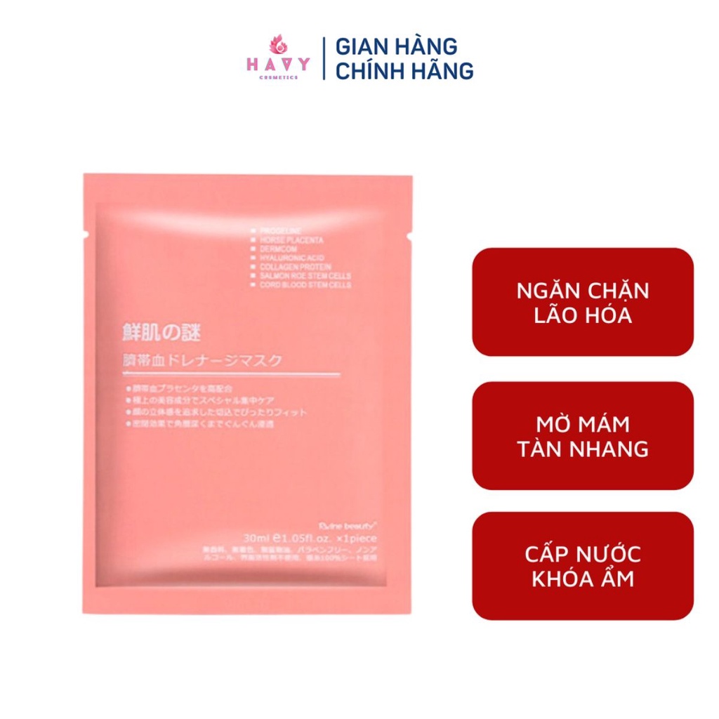 Mặt Nạ Tế Bào Gốc Nhau Thai Cuống Rốn Dưỡng Da Rwine Beauty Steam Cell Placenta Mask