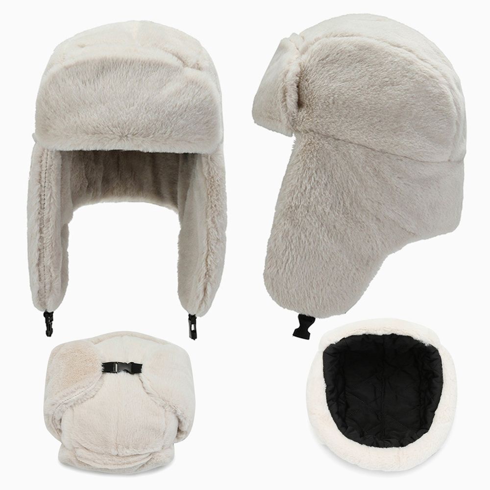 Mũ trùm Ushanka Nga có vạt che tai vải lông dày chống gió giữ ấm trong mùa đông cho nam và nữ màu sắc tùy chọn