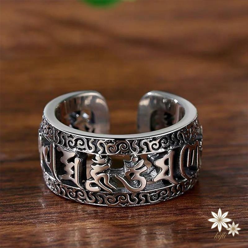 【kifli】Nhẫn Dạng Hở Phong Cách Tây Tạng Sáu Tây Tạng Cho Nam Và Nữ