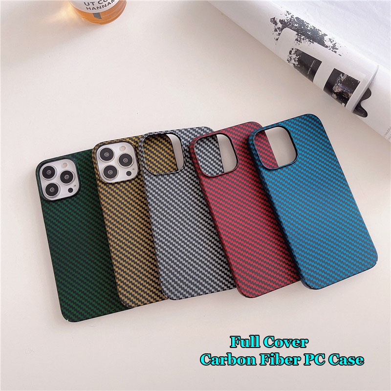 Ốp Điện Thoại PC Nhám Sợi Carbon Chống Dấu Vân Tay Cho iPhone 11 7 8 Plus X Xs Xr Pro Max SE