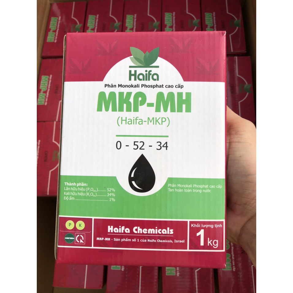 Hộp 1kg Phân Kali Phosphat (KH2PO4) 0-52-34 Haifa ủ mầm hoa, phân hóa mầm hoa, kích hoa đồng loạt