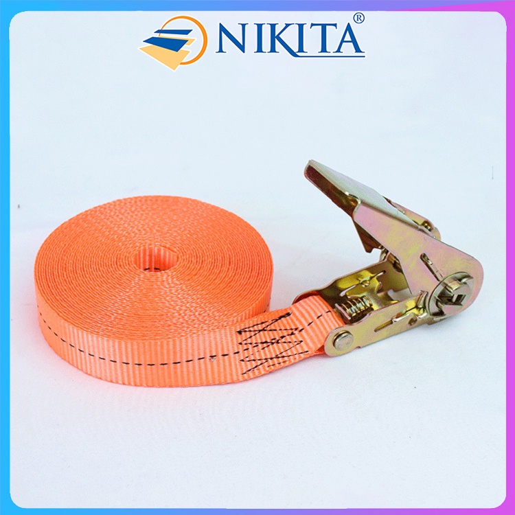Dây chằng hàng tăng đơ không móc, màu cam bản 2.5cm chiều dài 2-5-8-10-15m - NIKITA