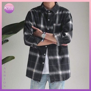 🌻quynnh🌻áo sơ mi caro dáng rộng flanel unisex nam nữ