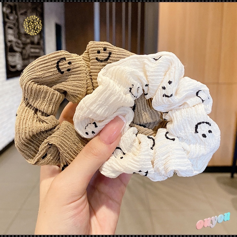 Dây Cột Tóc Co Giãn Hình Mặt Cười Thời Trang Cho Nữ