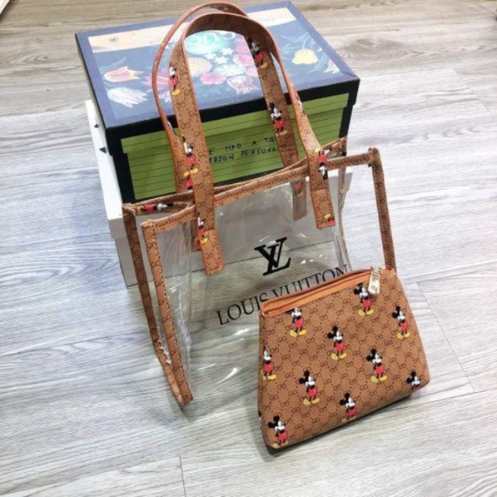 Túi Nữ Trong Suốt LV Có Kèm Ví Nhỏ Thời Trang Hot Trend