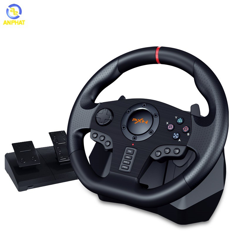 Vô lăng chơi game PXN V900 Gaming Racing Wheel - Vô lăng 270/900 độ, số tự động, Có RUNG hỗ trợ PS3, PS4, Xbox One, Nint