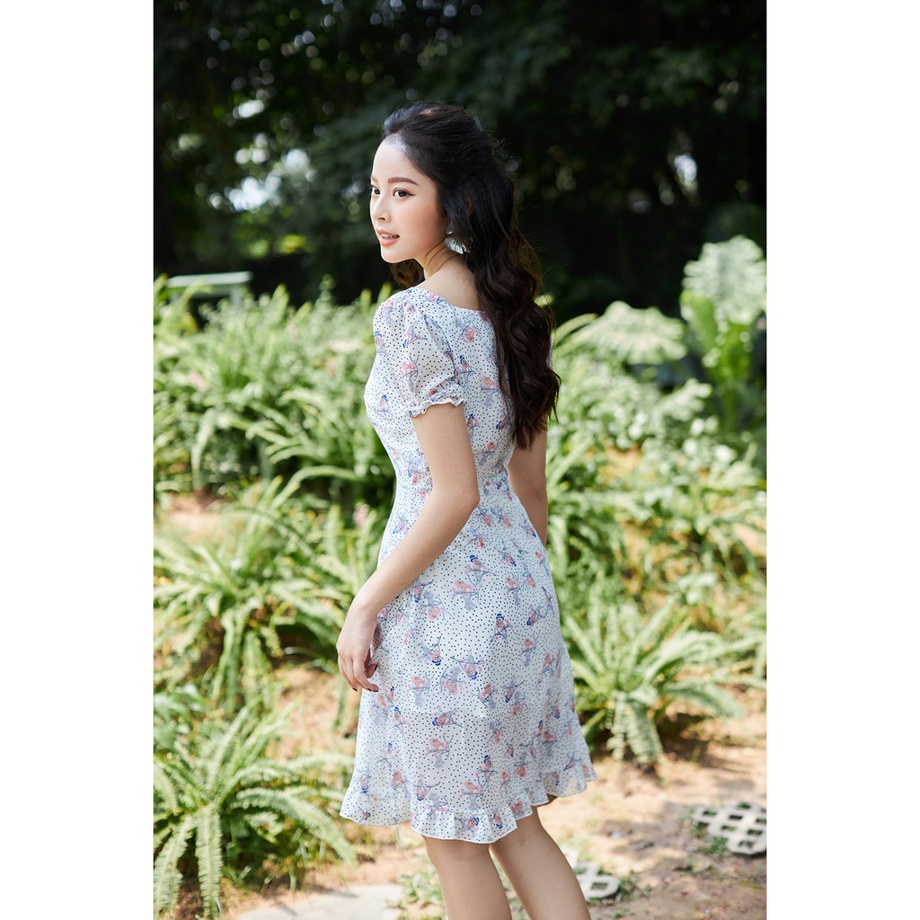 Đầm Xòe Vạt Chồng Viền Bèo 20AGAIN DEW0961 | BigBuy360 - bigbuy360.vn