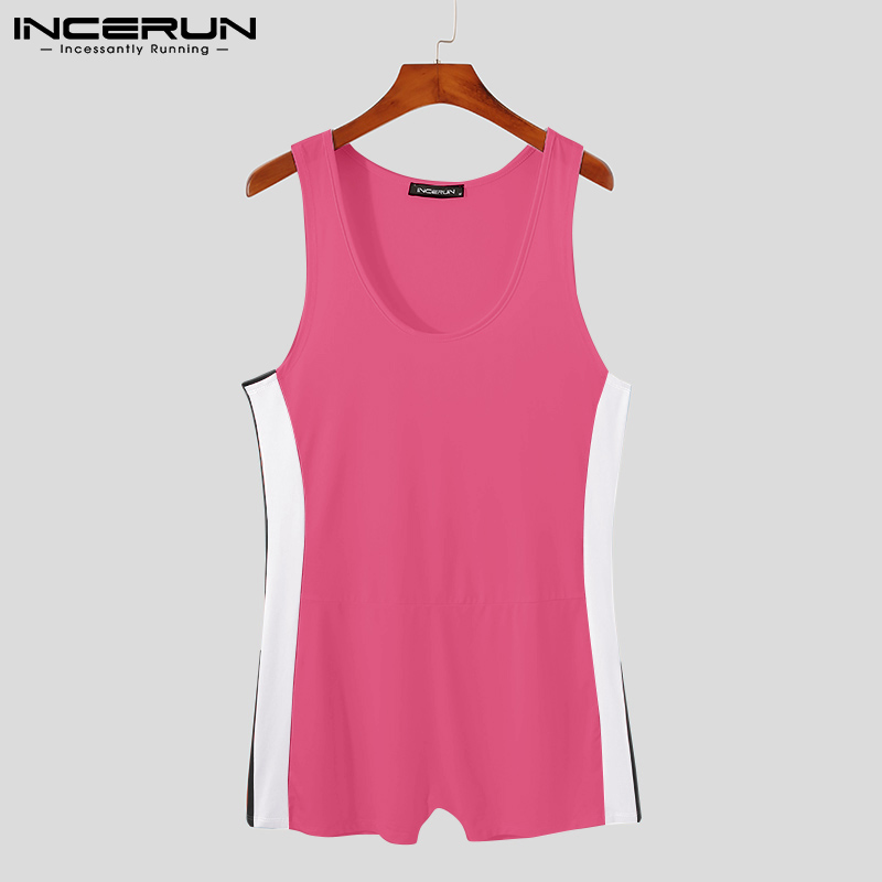 Bộ đồ lót INCERUN áo liền quần không tay ôm dáng một mảnh dành cho nam