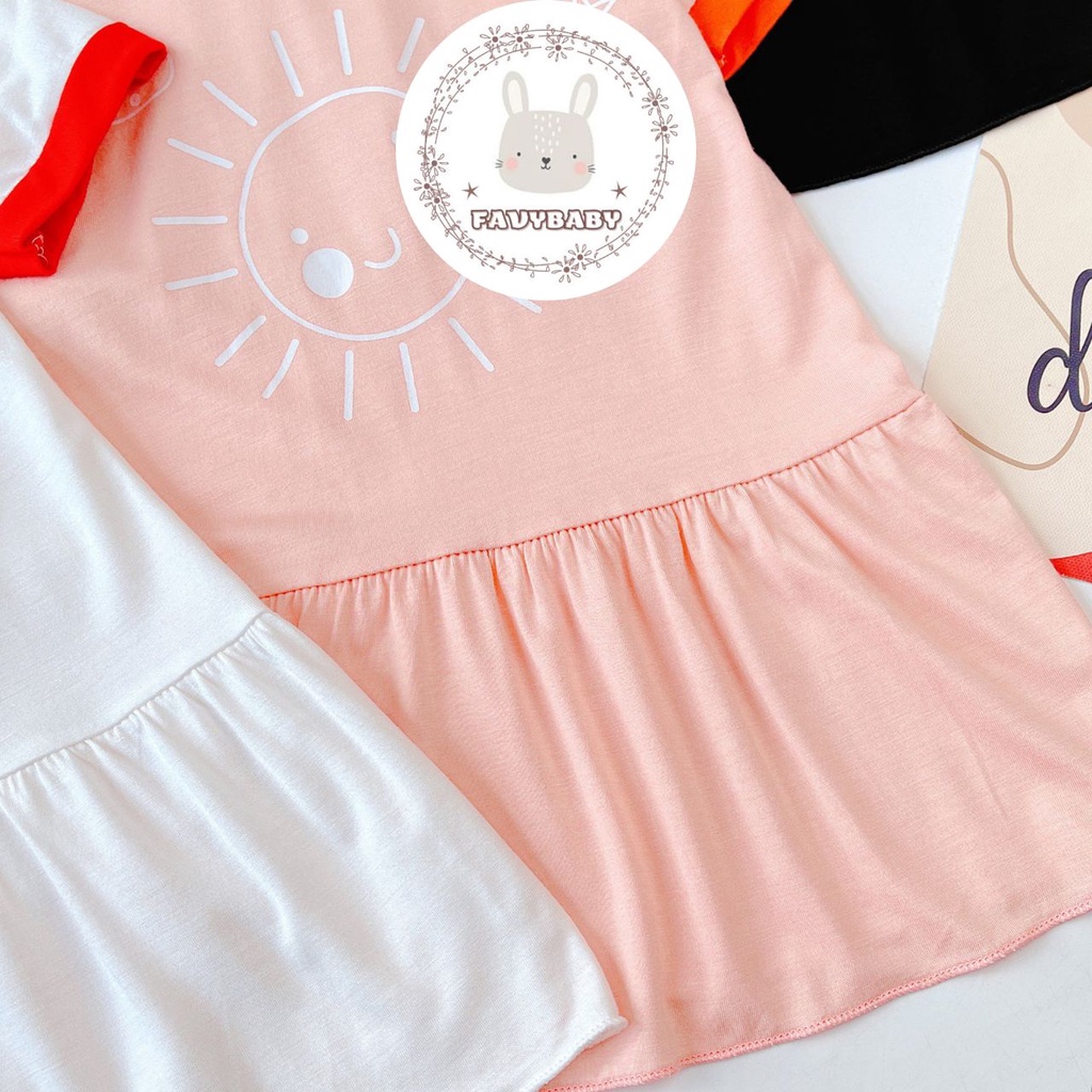 Váy Đầm MINKY MOM Chính Hãng Vải Thun Lạnh Co Giãn Dáng Xoè Hình Mặt Trời Khủng Long Cho Bé Gái 0-5 Tuổi - Favybaby