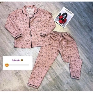Bộ mặc nhà nữ - Bộ pijama quần dài áo dài kate thái hàng loại 1 siêu hot
