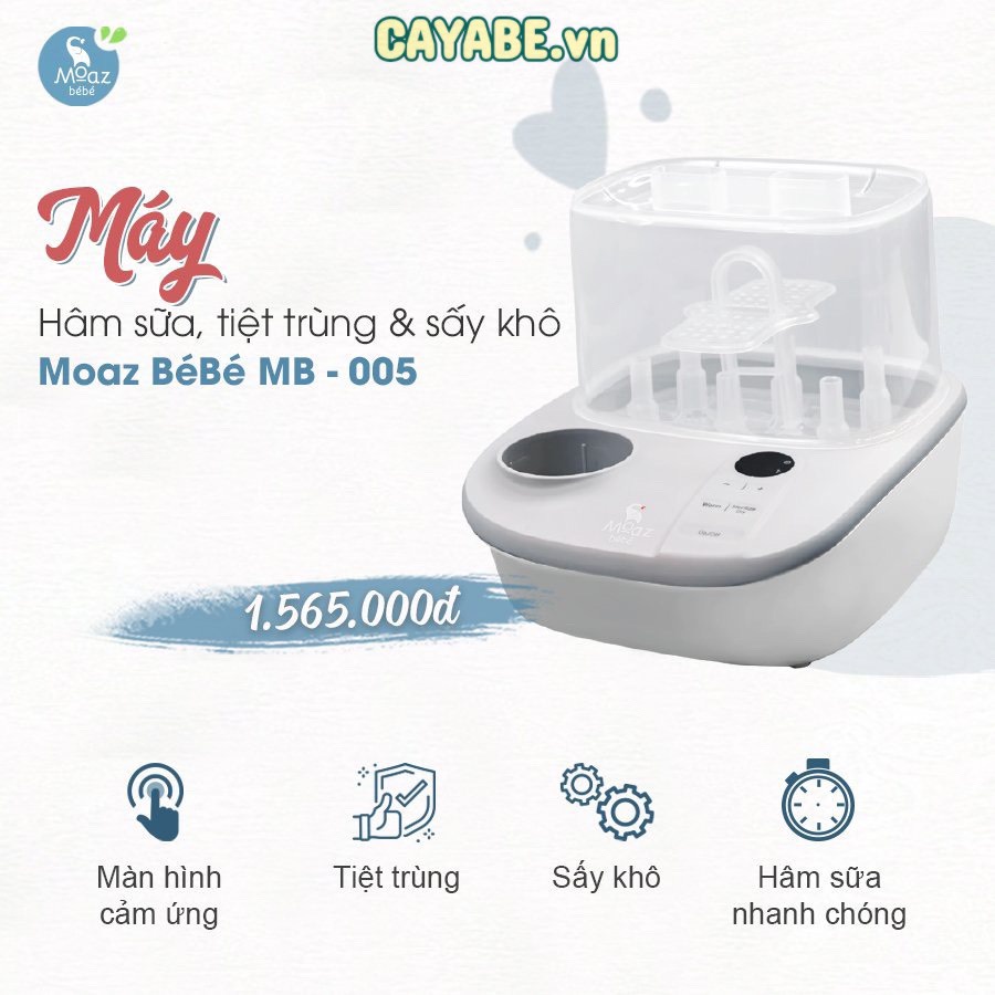 MÁY HÂM SỮA, TIỆT TRÙNG VÀ SẤY KHÔ ĐA NĂNG MOAZ BÉBÉ MB – 005