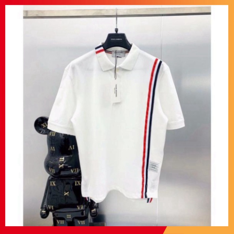 Áo Thun Polo Unisex Thome phối sọc kẻ ,thấm hơi mồ hôi, Phom Unisex ,cực sịn sò