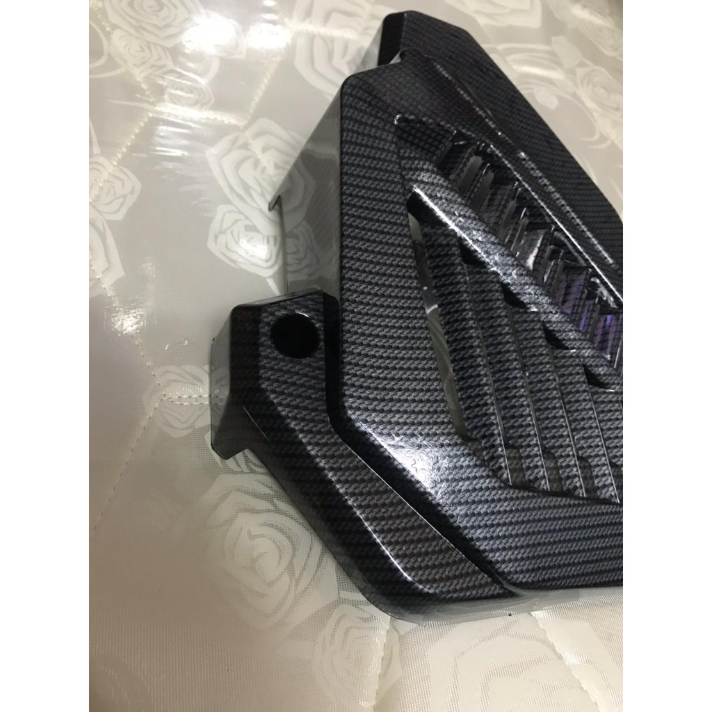 Bộ 3 món Xe Air Blade 125  Pô E, Quạt Gió, che Pô mạ carbon đen