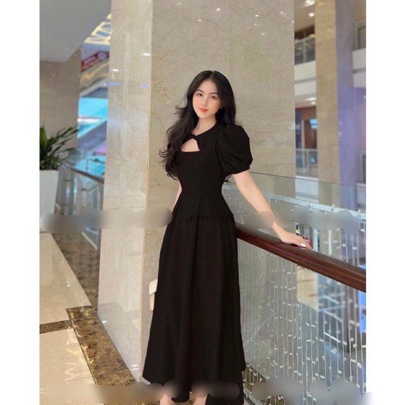 Đầm dáng dài chiết eo tôn dáng 3 màu Lanushop