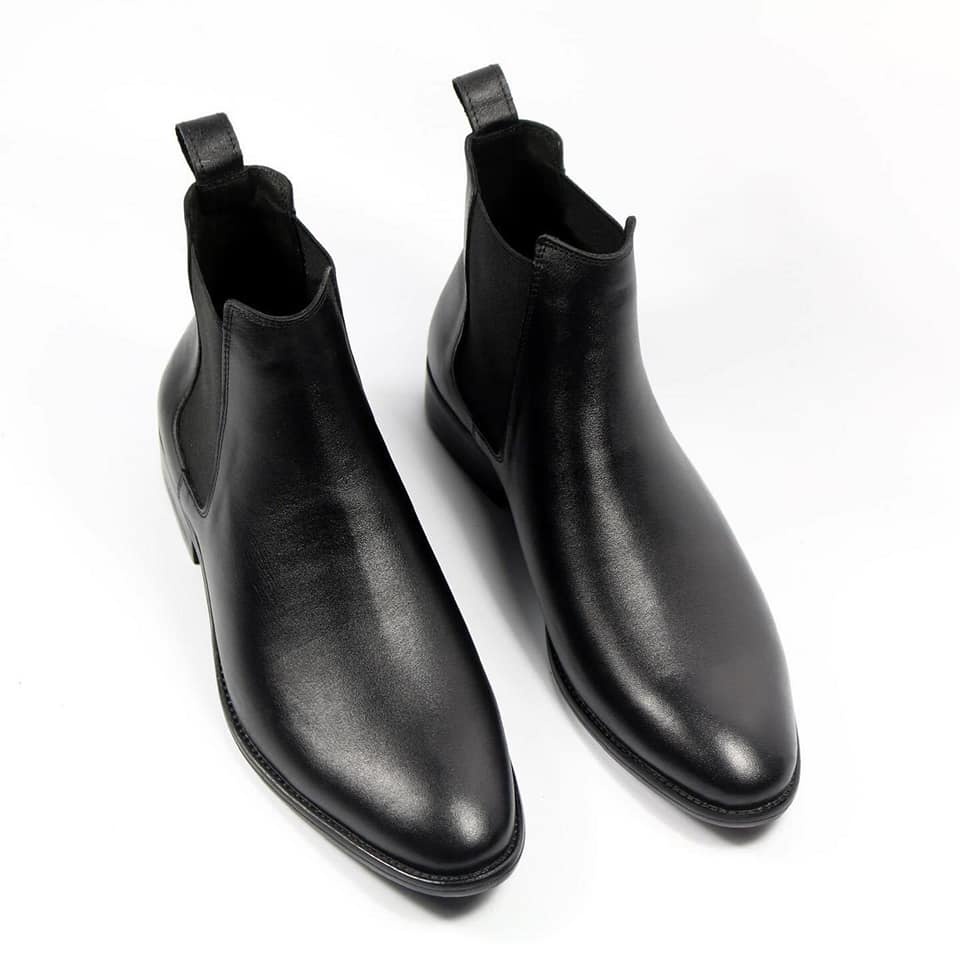 Giày Chelsea Boots công sở, đế phíp gỗ, da bò nguyên tấm