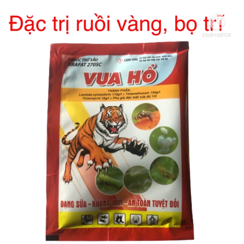 Chế phẩm Vua hổ gói 28ml xử lý ruồi vàng, bọ trĩ trên hoa hồng và rau màu lưu dẫn kéo dài longf1