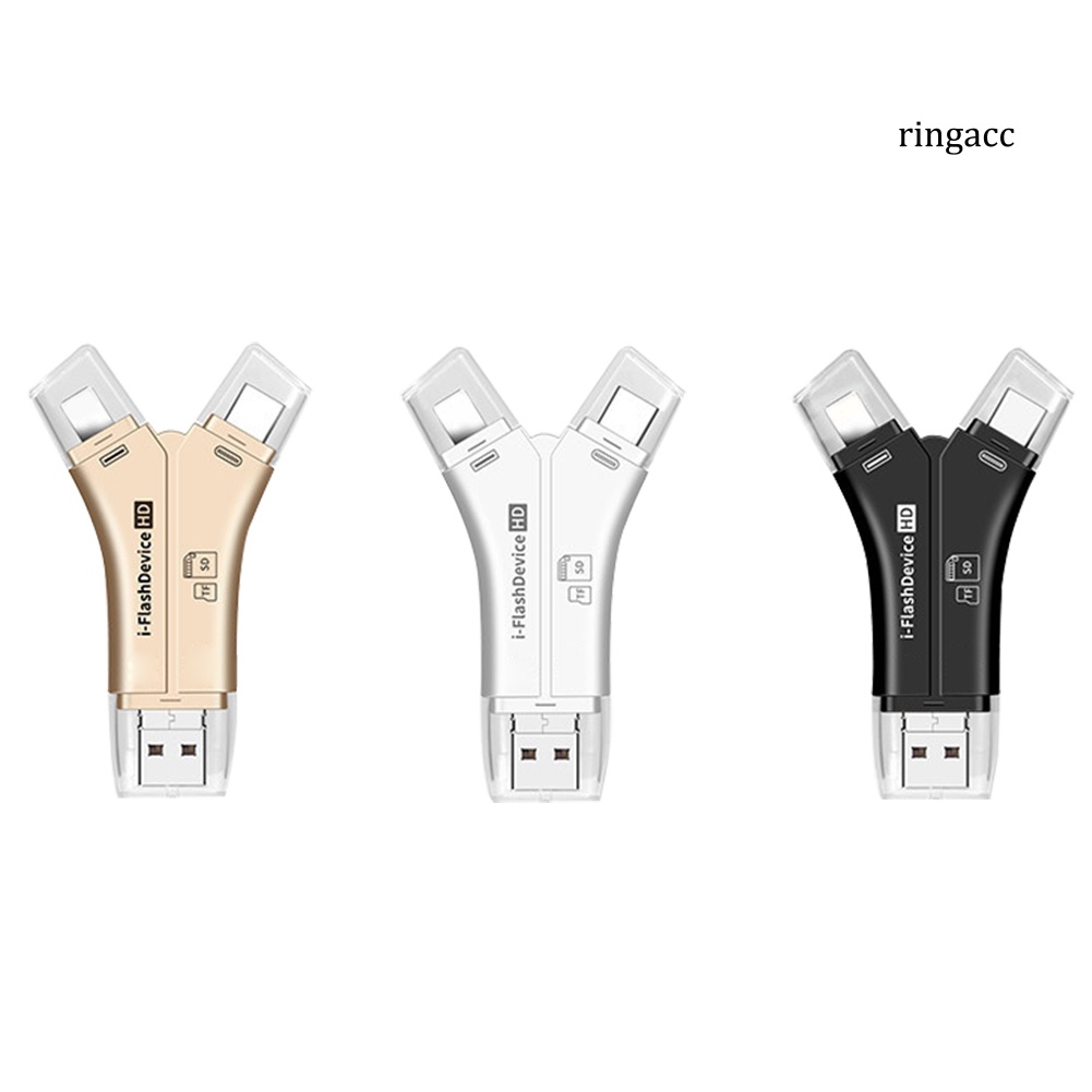 Đầu đọc thẻ nhớ đa năng 4 trong 1 3.0 OTG TF thích hợp cho PC / Iphone / Android Type-C