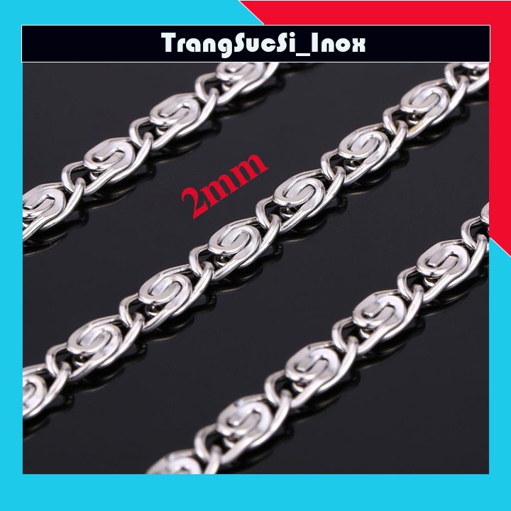 Dây chuyền nữ inox kiểu xoắn ốc 2mm sáng đẹp không đen đem lại vẻ đẹp quyến rũ cho người đeo