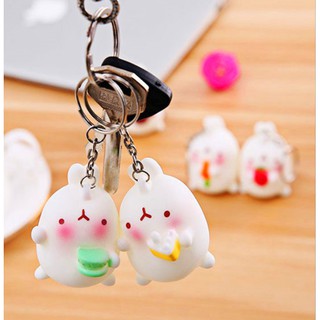 Móc Khóa Silicone Thỏ Con - Khóa Trắng