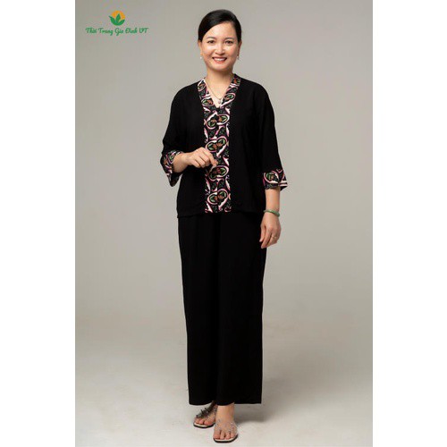 Bộ đi chùa quần dài áo tay lỡ B09.2006 - Chất lanh, mềm - Thời Trang Gia Đình VT - Hàng mới về