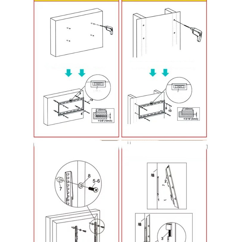 Giá TV , Kệ tivi, Giá treo tivi sát tường SIZE 40 - 65 inch hàng loại I