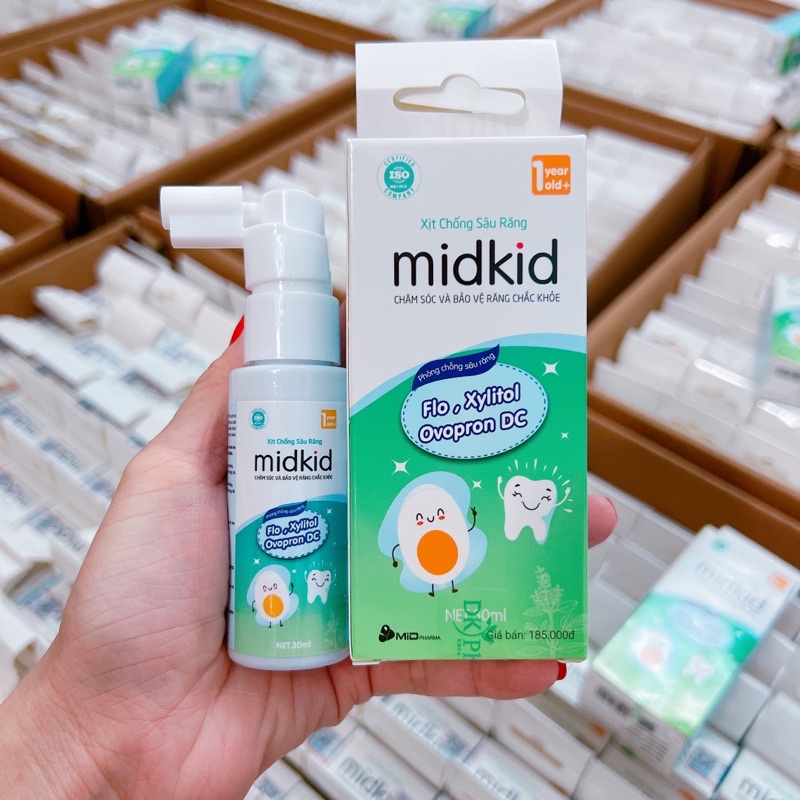Xịt Chống Sâu Răng Midkid.Bảo Vệ Răng Chắc Khỏe Cho Bé Từ 1 Tuổi,kem đánh răng dạng xịt