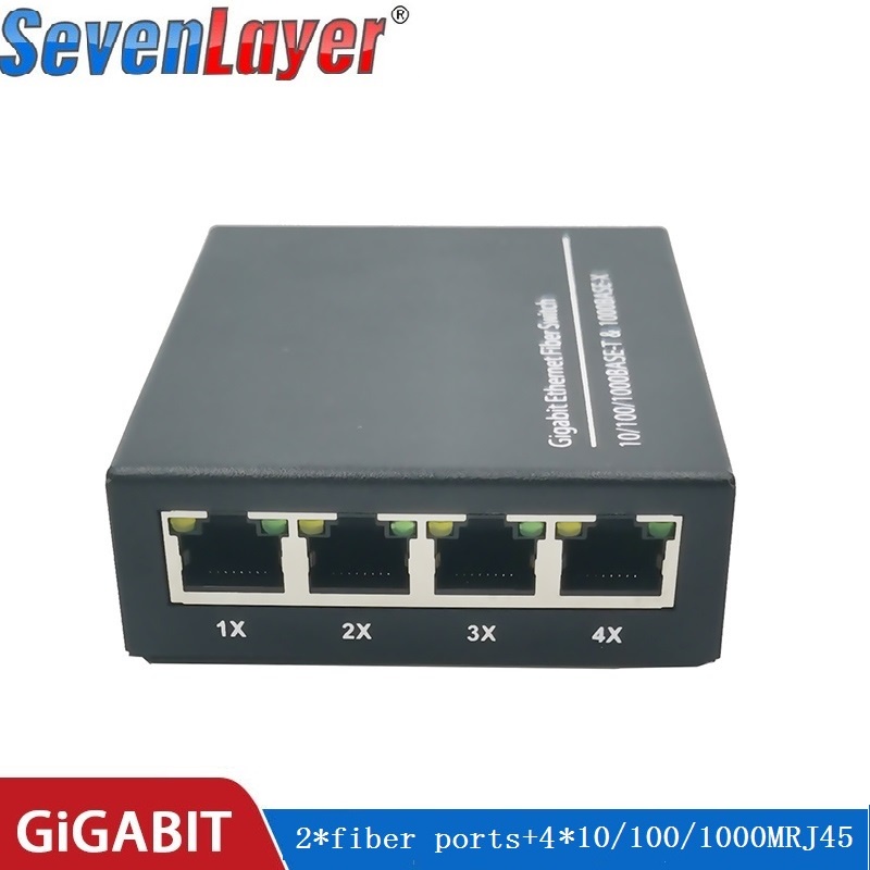 Công Tắc 4 RJ45 UTP 2 SC Gigabit Sợi Quang 10/100/1000M