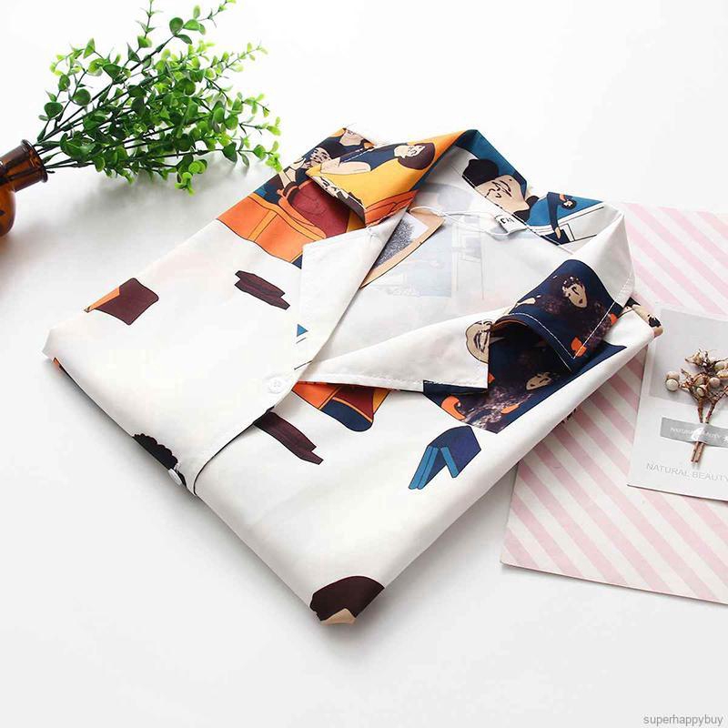 Áo sơ mi chiffon tay ngắn in họa tiết hoạt hình thời trang cá tính cho nữ | BigBuy360 - bigbuy360.vn