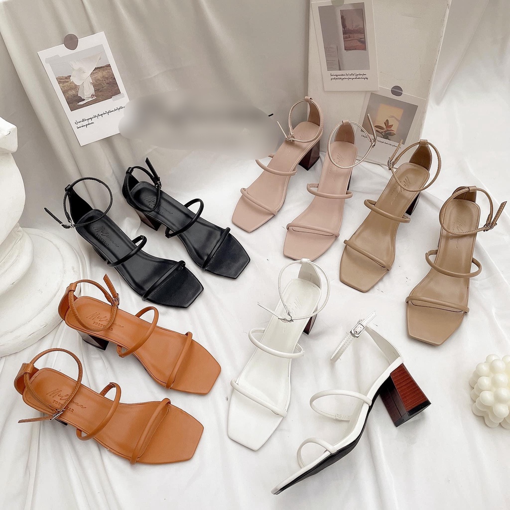 GIÀY SANDAL NỮ CHIN CHIN 2 QUAI ÔM CHÂN CAO 6P HÀNG VNXK