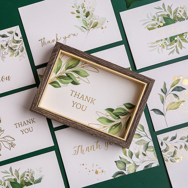 Set 6 Thiệp Chúc Mừng Lễ Tình Nhân Hình Chiếc Lá Màu Đồng