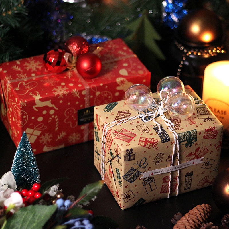 Cuộn Giấy Gói Quà / Trang Trí Tiệc Cưới / Sinh Nhật / Giáng Sinh 50 * 70cm Phong Cách Retro