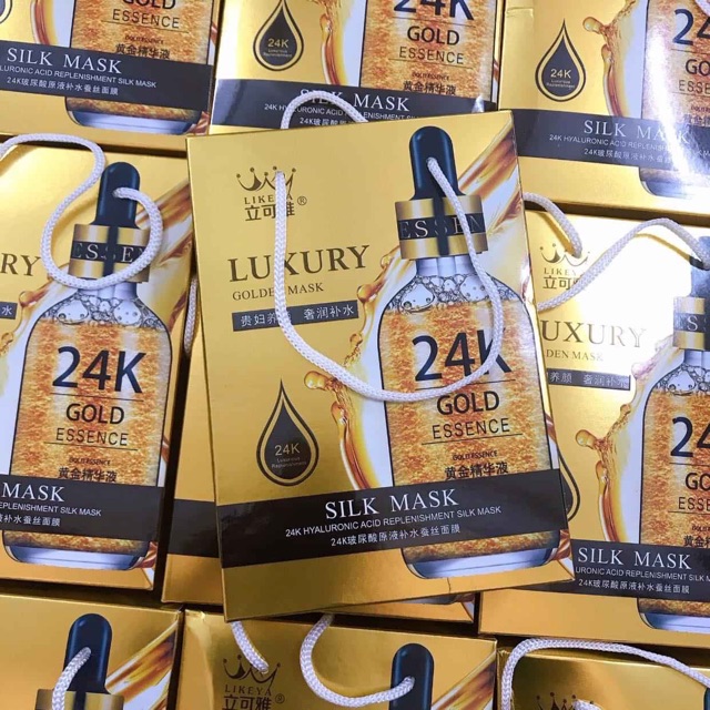 HỘP 10 MIẾNG MẶT NẠ VÀNG DƯỠNG DA LUXYRY 24k